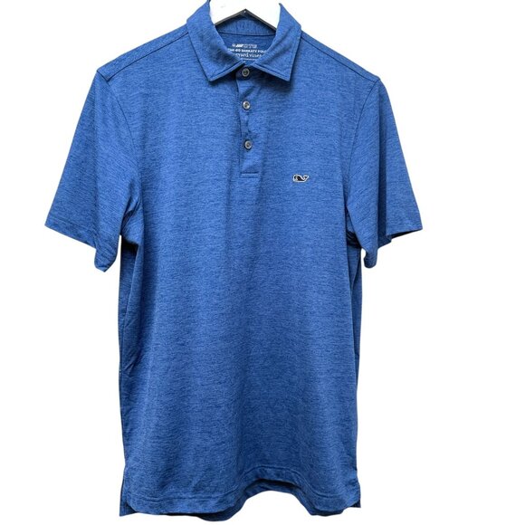 Vineyard Vines Performance Sankaty Polo  Small Mens Short Sleeve Golf Shirt Blue - Picture 2 of 10